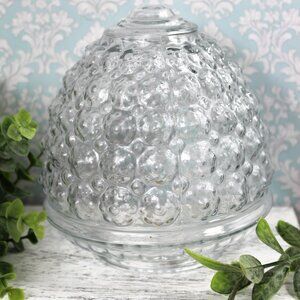 Vintage Light Fixture Shade Glass Globe Cover: Beehive Acorn Strawberry Glass